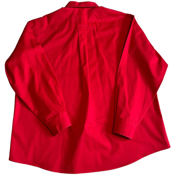 Enro Red Long Sleeve Non-Iron Twill Button Down Shirt Size XL - Picture 2 of 5
